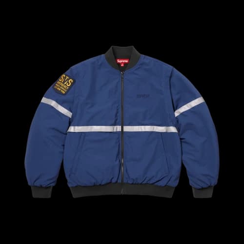 Supreme Zip-Off Sleeve Reflective Stripe Jacket 'Navy'