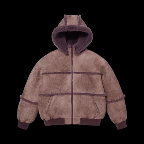 Supreme x MM6 Maison Margiela Hooded Shearling Bomber Jacket 'Purple'