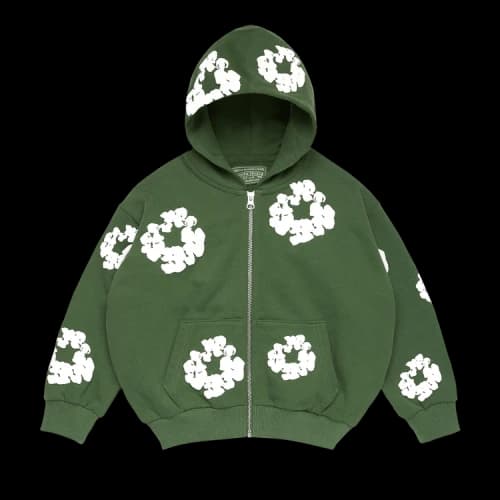 Denim Tears Cotton Wreath Zip Hoodie 'Green'