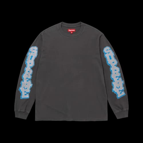 Supreme Cracked Sleeve Long-Sleeve Top 'Washed Black'