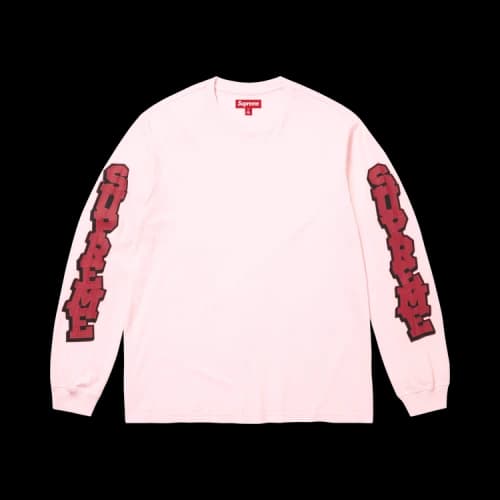 Supreme Cracked Sleeve Long-Sleeve Top 'Washed Pink'