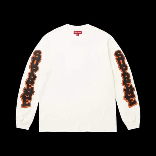 Supreme Cracked Sleeve Long-Sleeve Top 'Washed White'