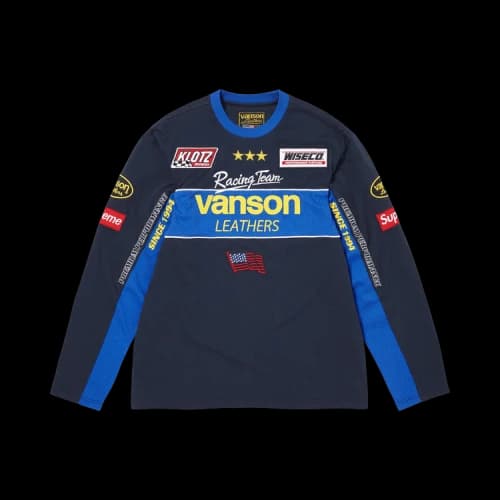 Supreme x Vanson Leathers Long-Sleeve Top 'Navy'