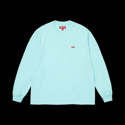 Supreme Small Box Long-Sleeve Tee 'Cyan'