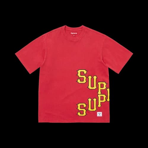 Supreme Cracked Spellout Short-Sleeve Top 'Washed Red'