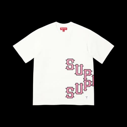 Supreme Cracked Spellout Short-Sleeve Top 'Washed White'