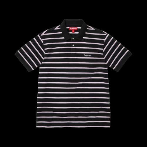 Supreme Washed Stripe Polo 'Black'