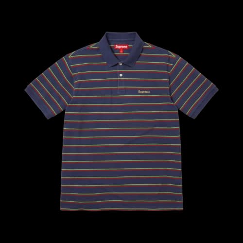 Supreme Washed Stripe Polo 'Navy'