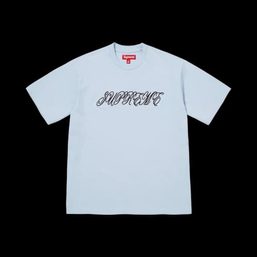 Supreme Raised Script Short-Sleeve Top 'Light Blue'