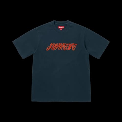 Supreme Raised Script Short-Sleeve Top 'Navy'