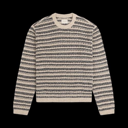 Aimé Leon Dore Bouclé Open Knit Crewneck Sweater 'Sahara Sun Stripe'