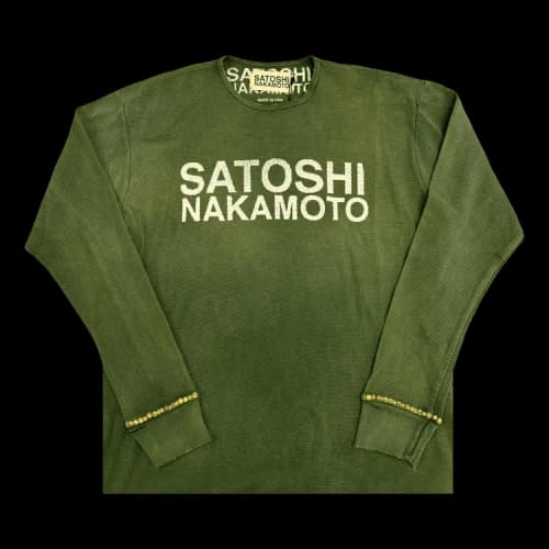 Satoshi Nakamoto Logo Thermal With Studs 'Green'