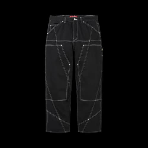 Supreme Contrast Stitch Double Knee Painter Jean 'Black'