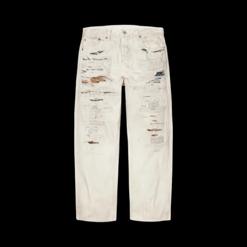 Supreme x MM6 Maison Margiela Distressed Loose Fit Selvedge Jean 'White'