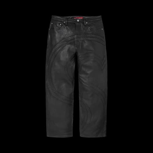 Supreme S Logo Leather Baggy 5-Pocket Jean 'Black'