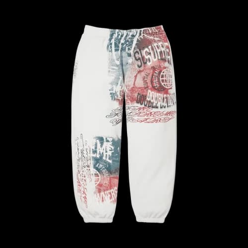 Supreme Overprint Sweatpant 'White'