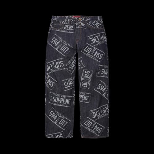 Supreme License Plate Baggy Jean 'Rigid Indigo'