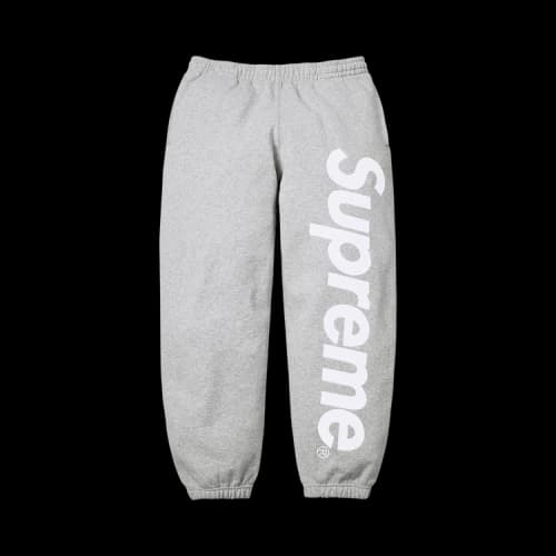 Supreme Satin Appliqué Sweatpant 'Heather Grey'