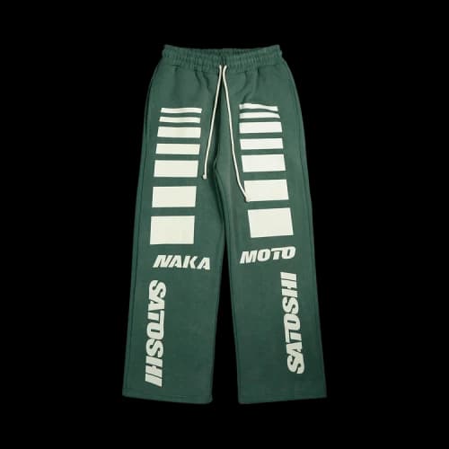 Satoshi Nakamoto Moto Sweatpants 'Green'