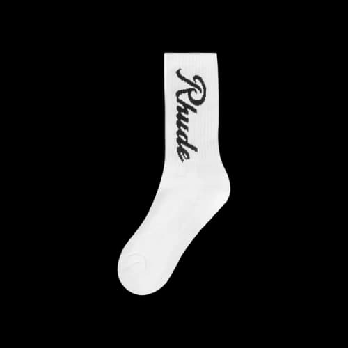 Rhude Destinado Script Sock 'White/Black'