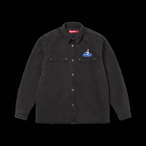 Supreme Quilted Lined Denim Snap Shirt 'Washed Black'