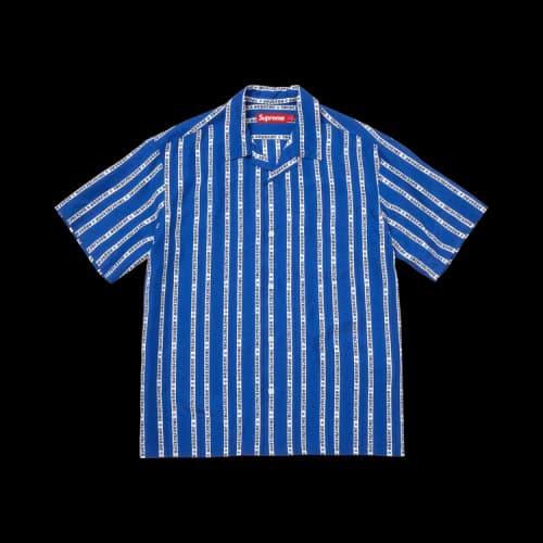 Supreme Old English Stripe Silk Short-Sleeve Shirt 'Royal'