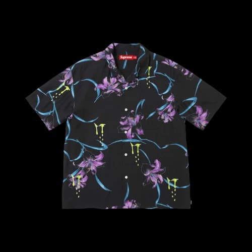 Supreme Aoi Lilies Short-Sleeve Shirt 'Black'
