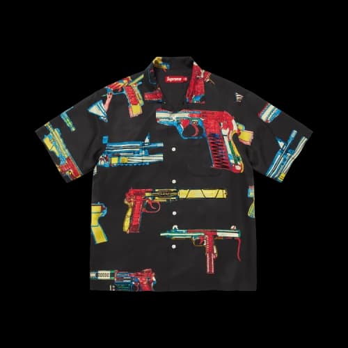 Supreme Guns Silk Short-Sleeve Shirt 'Black'