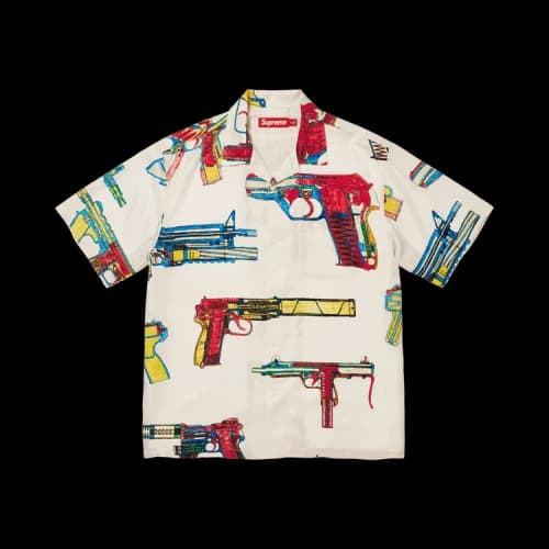Supreme Guns Silk Short-Sleeve Shirt 'Stone'