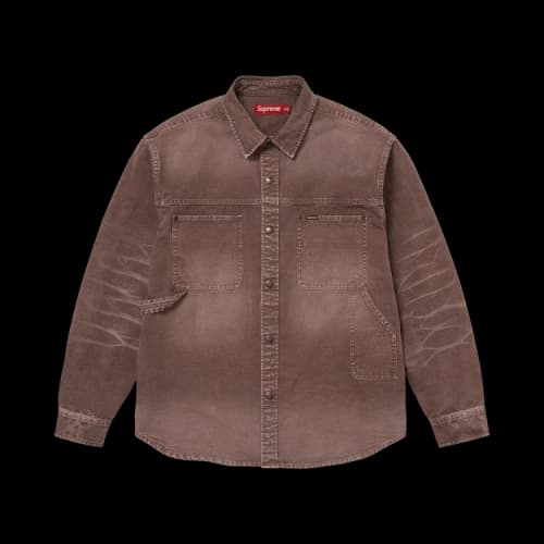 Supreme Worn Snap Painter Shirt 'Brown'