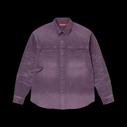 Supreme Worn Snap Painter Shirt 'Purple'