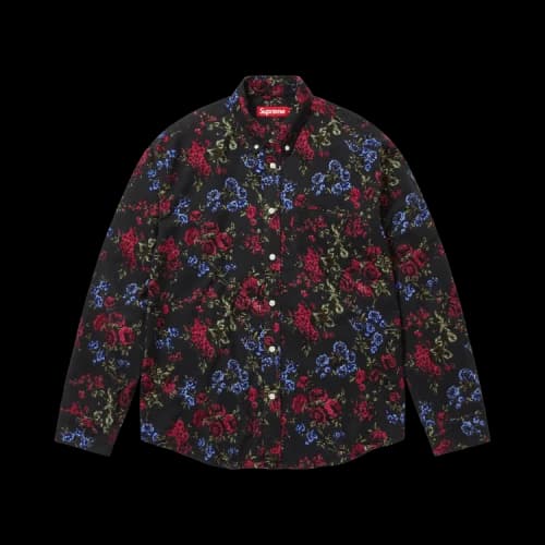 Supreme Floral Flannel Shirt 'Black'