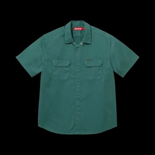 Supreme Ghostface Short-Sleeve Work Shirt 'Work Green'