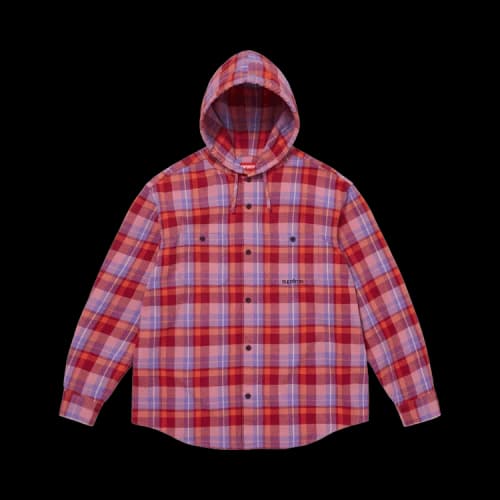 Supreme Hooded Flannel Shirt 'Pink'