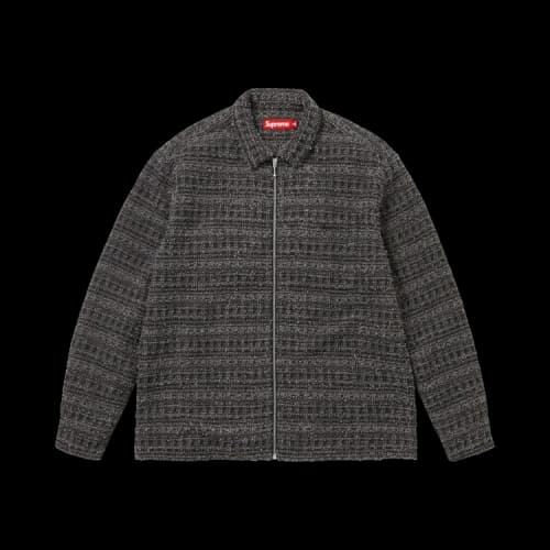 Supreme Bouclé Zip Up Shirt 'Black'