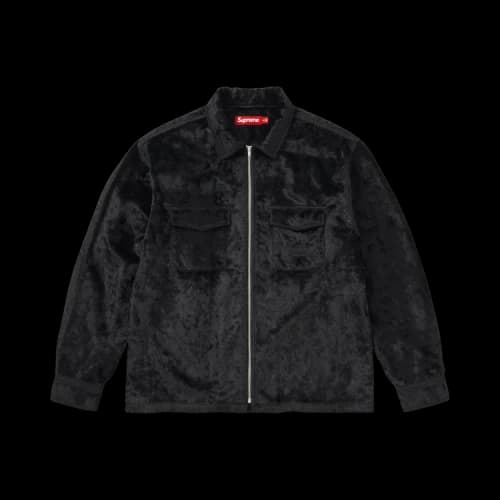 Supreme Faux Fur Zip Up Shirt 'Black'