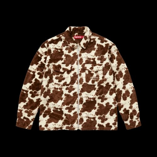 Supreme Faux Fur Zip Up Shirt 'Cow'