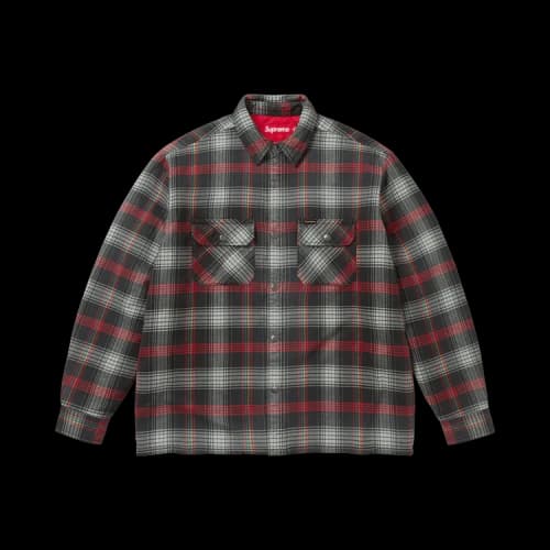 Supreme Quilted Lined Flannel Snap Shirt 'Black'