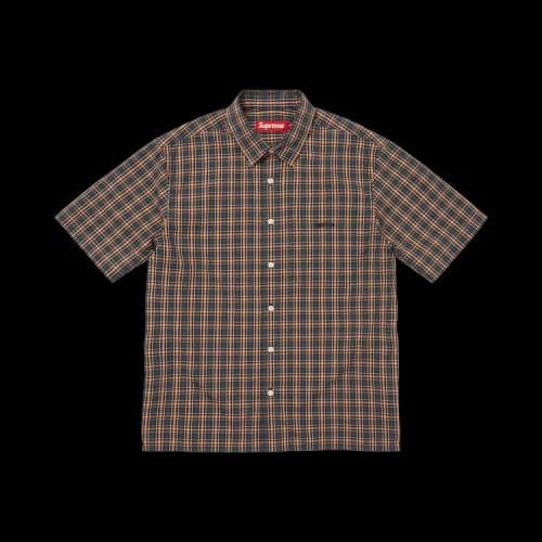 Supreme Mini Plaid Short-Sleeve Shirt 'Navy'