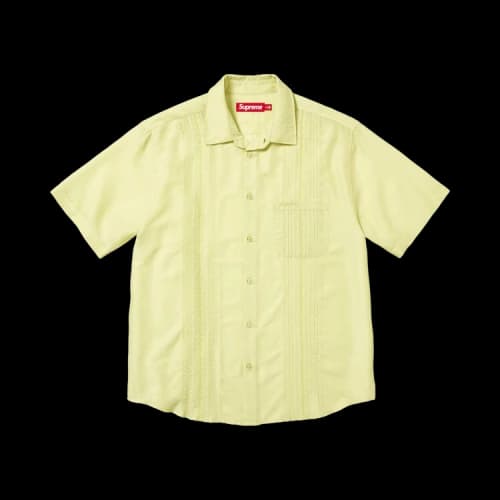 Supreme Pintuck Short-Sleeve Shirt 'Lime'