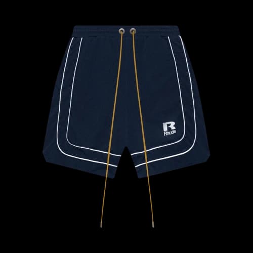 Rhude Mesh Piping Baggy Track Shorts 'Navy'