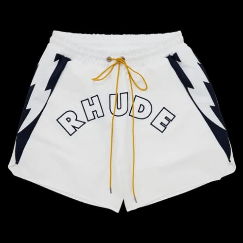 Rhude Logo Lightning Shorts 'White'