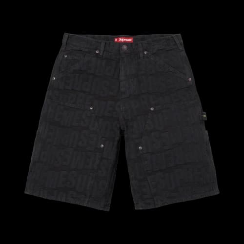 Supreme Repeat Jacquard Double Knee Denim Short 'Black'