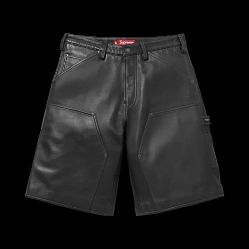 Supreme Leather Double Knee Painter Short 'Black'