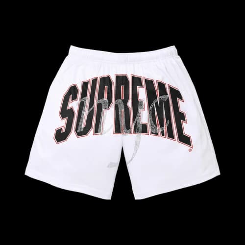 Supreme Rhinestone Mesh Short 'White'