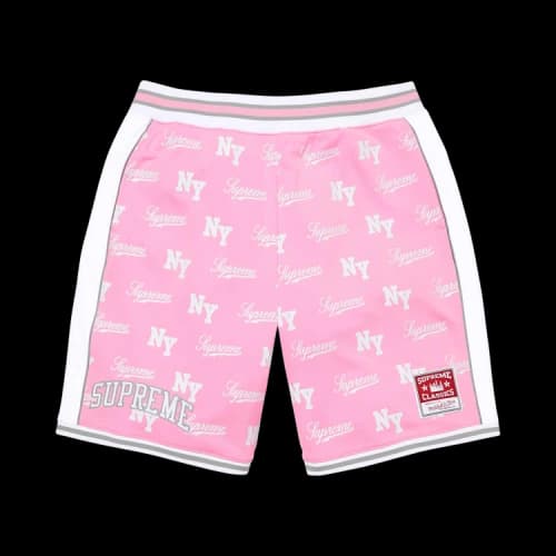 Supreme x Mitchell & Ness Monogram Short 'Pink'