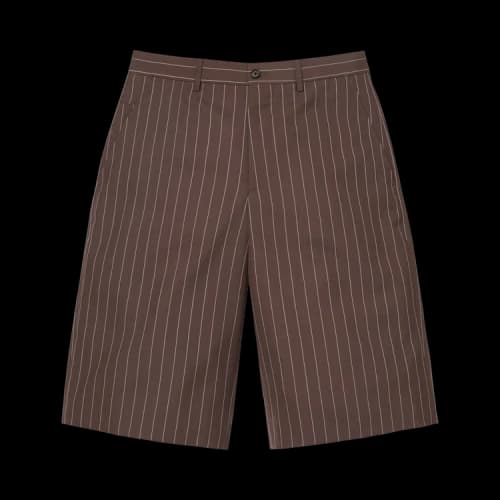Supreme Pinstripe Wool Trouser Short 'Brown'