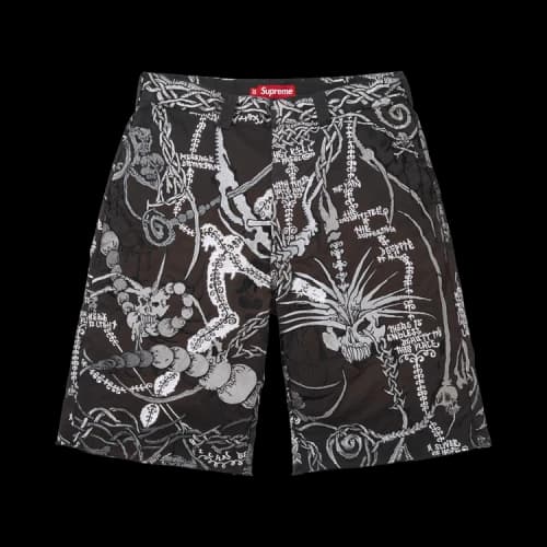 Supreme Wombat Embroidered Work Short 'Black'