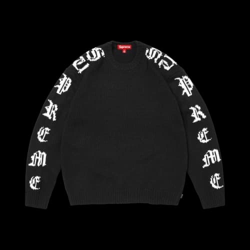 Supreme Old English Sleeves Sweater 'Black'