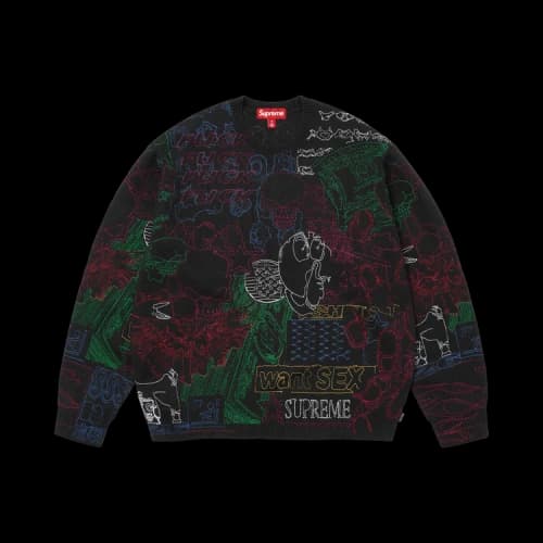 Supreme Collage Embroidered Sweater 'Black'